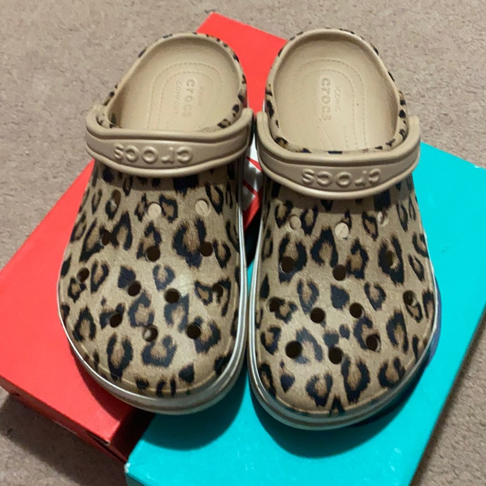 Cheetah crocs